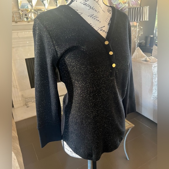 Lauren Ralph Lauren black and gold top - Picture 3 of 11